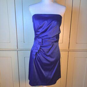 GUNNE SAX 2 by Jessica McClintock Blue Strapless Ruched Sheath Party Dress Sz 11